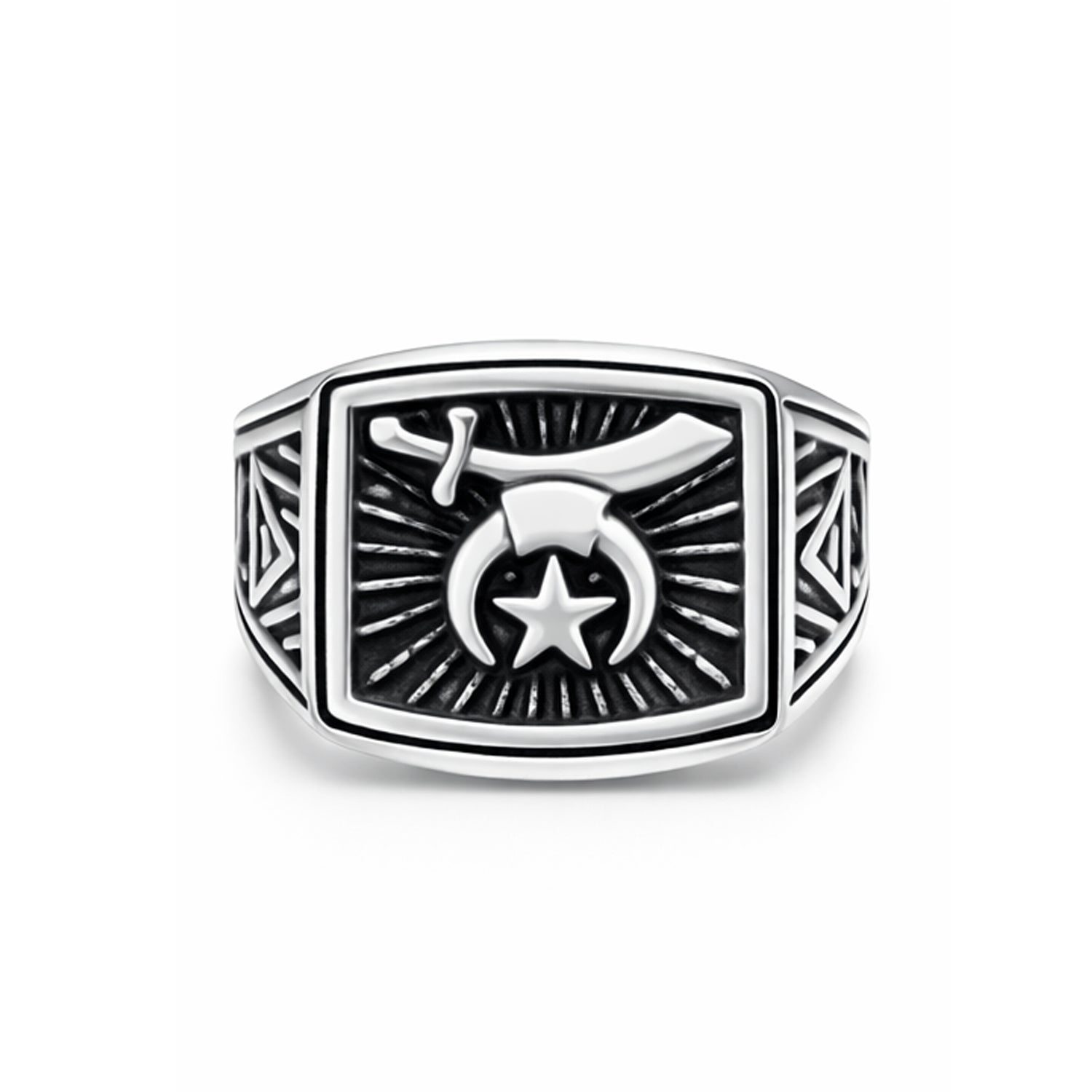 Chevalière GAZI - Épée & Croissant Acier Massif