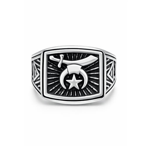 Chevalière GAZI - Épée & Croissant Acier Massif